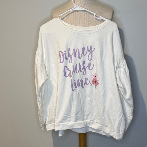 Disney cruise line  Cream Sweatshirt with Purple Design - Picture 1 of 5